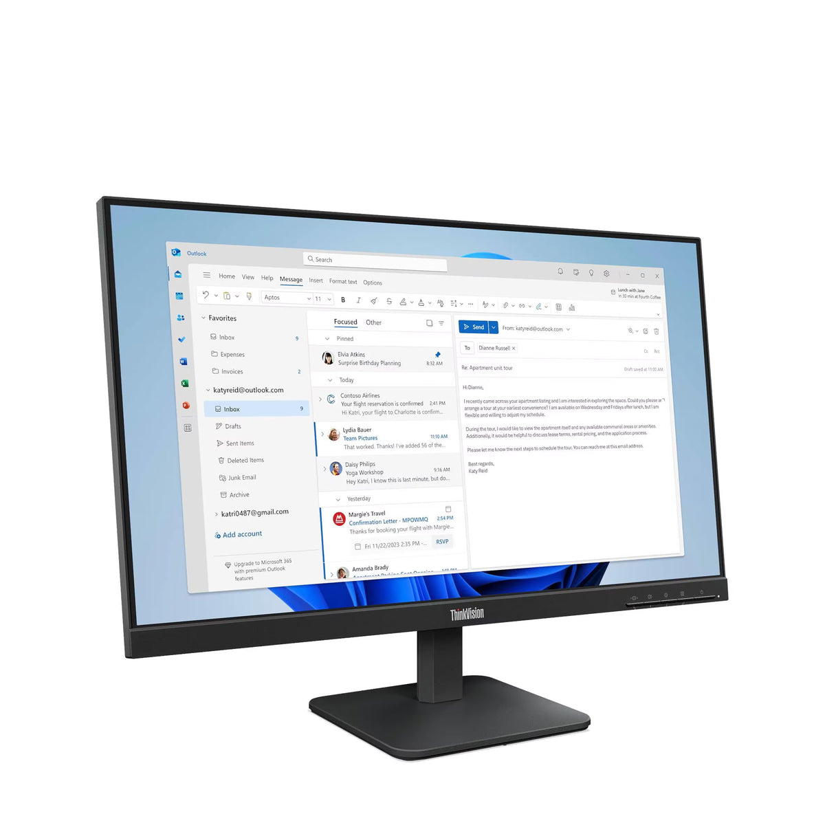 Lenovo Monitor ThinkVision S24-4E 23.8 pulgadas FHD, 64B5KAR1LA