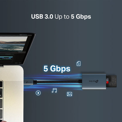 Adaptador TP-Link UA430C compatible tarjetas SD y MicroSD vista detalle