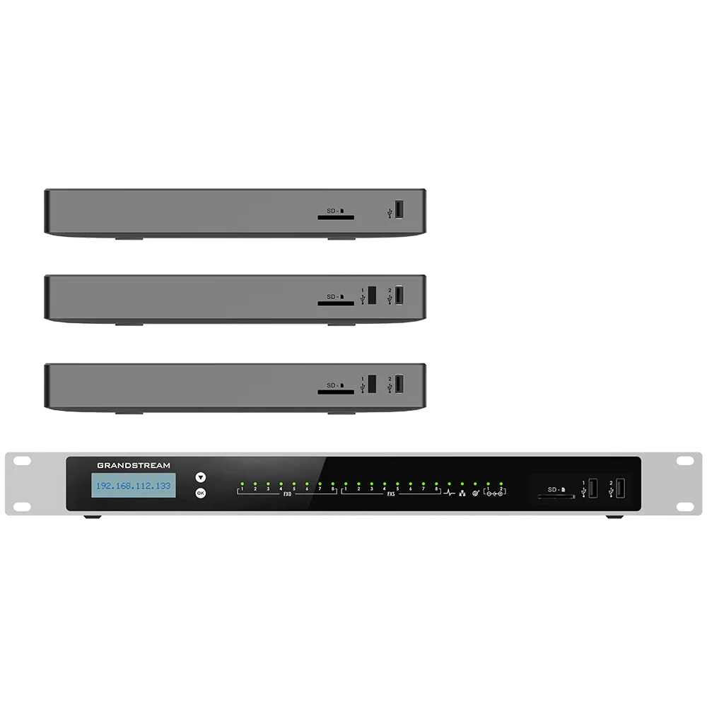 Grandstream UCM6302A IP PBX de Audio para 500 Usuarios con 2 FXS, 2 FXO y 3 Puertos Gigabit PoE+