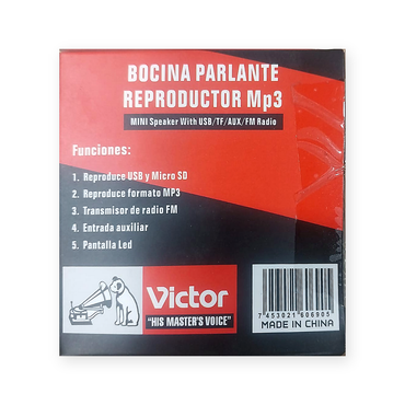 Victor bocina radio micro Sd USB VTA690 colores surtidos