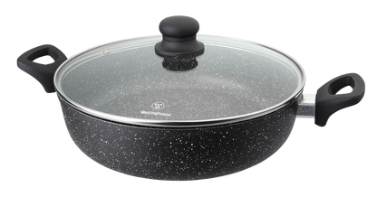 Cacerola Baja con Tapa Westinghouse WCCC0009L32MBB | 32 cm | Mármol Negro | Antiadherente