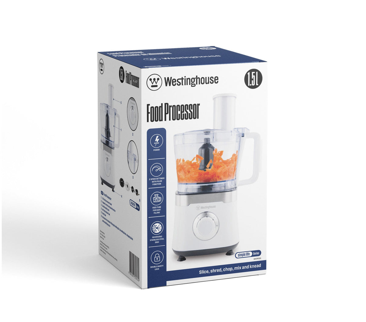Bowl transparente 1.5L del procesador Westinghouse con cuchillas de acero