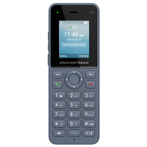 Teléfono IP inalámbrico con conectividad WiFi Dual Band y soporte para 2 líneas SIP. Ideal para entornos empresariales.\