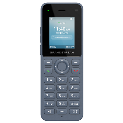 Teléfono IP inalámbrico con conectividad WiFi Dual Band y soporte para 2 líneas SIP. Ideal para entornos empresariales.\
