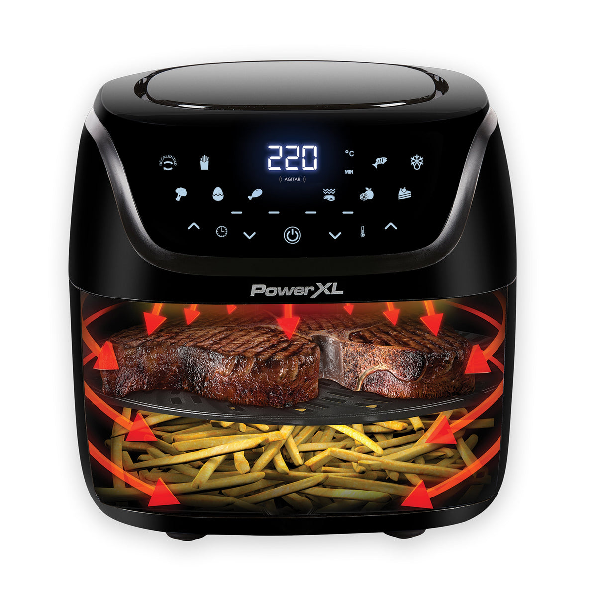PowerXL Freidora de Aire y Horno Vortex Digital Wi-Fi 7.5L | AF-E8001-WA-LA