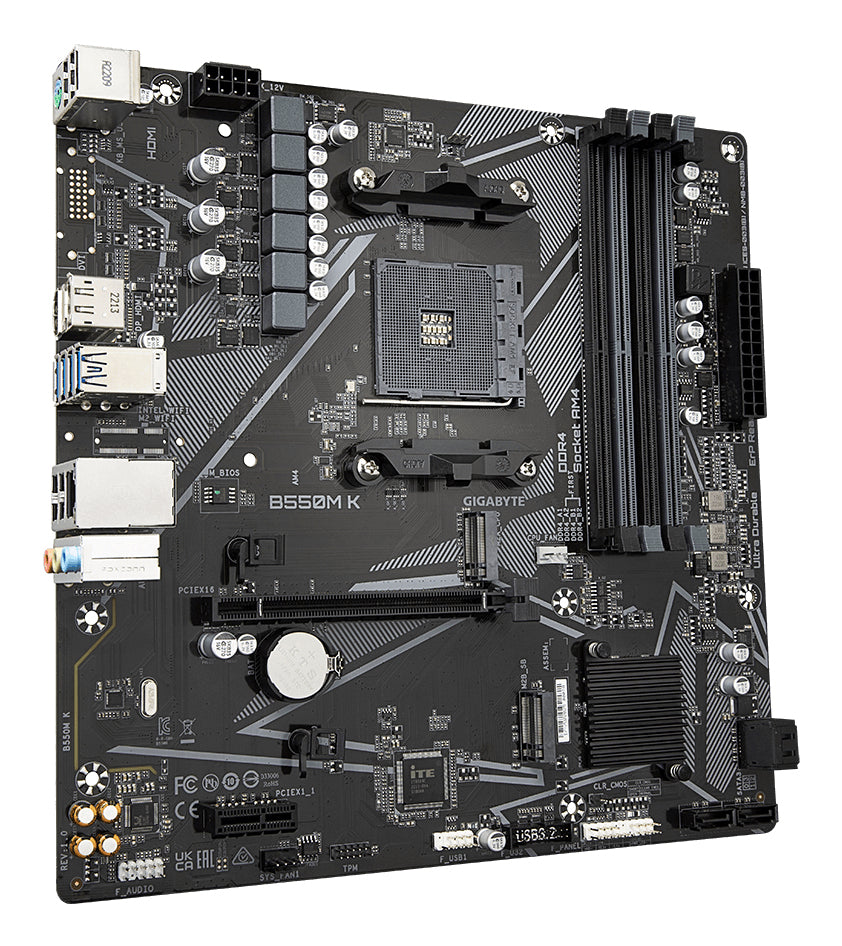 Tarjeta Madre Gigabyte B550M K | AM4 | Micro-ATX | DDR4 | PCIe 4.0 | HDMI | USB 3.2