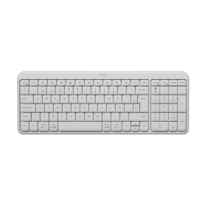 Teclado Logitech K250 inalámbrico blanco vista frontal completa