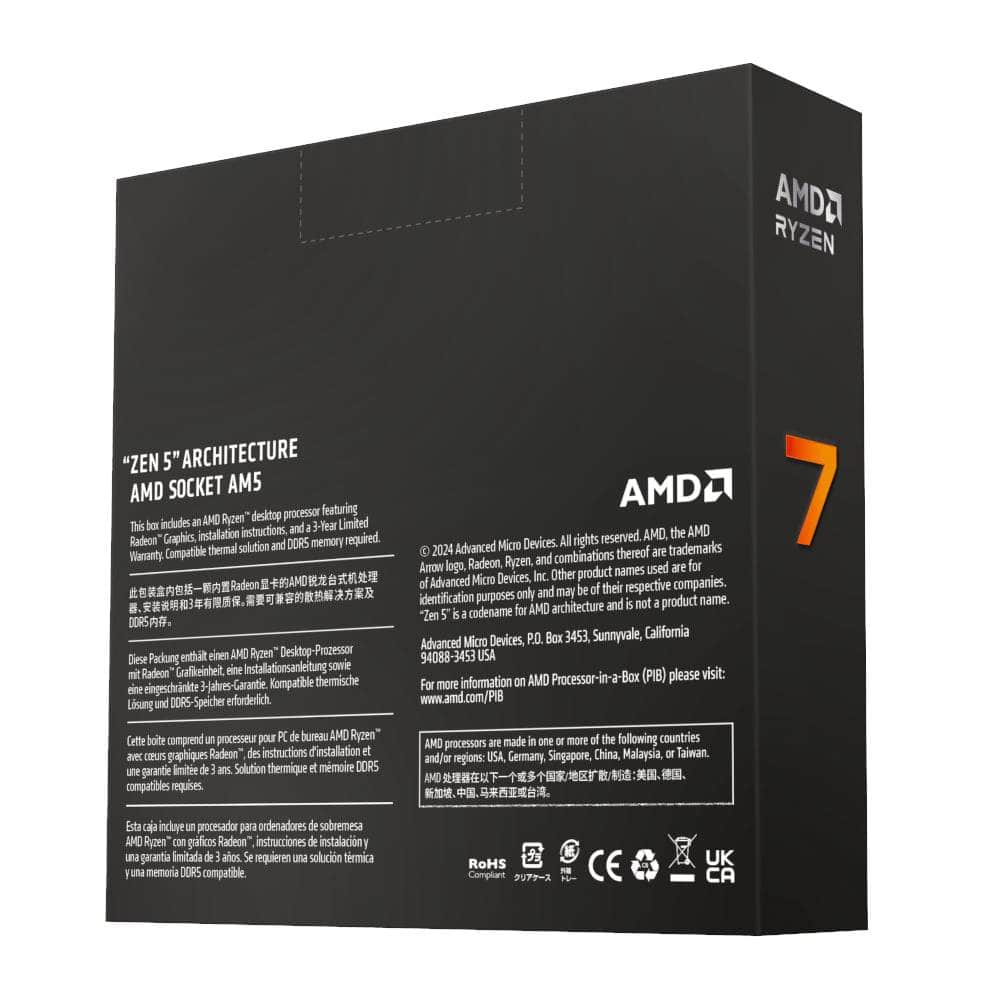 Procesador AMD Ryzen 7 9700X | 9ª Gen | 5.5 GHz | AM5