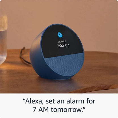 Amazon Echo Spot 2024 | Reloj Inteligente con Alexa | Alarma | Pantalla LED