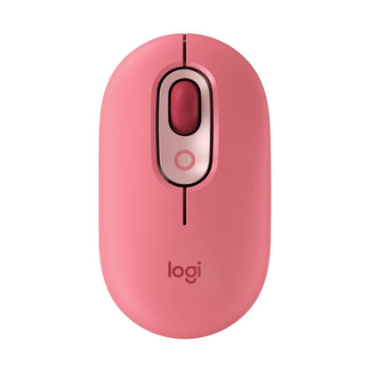 Mouse Logitech POP rosa inalámbrico con diseño ambidextro