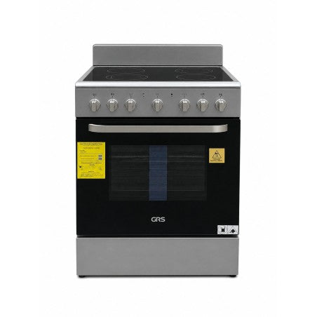 GRS Cocina Eléctrica Vitrocerámica 24" con 4 Discos y Horno Gris, 24VMS
