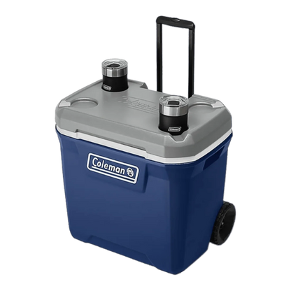 Coleman Hielera con Ruedas 65 qt 61,5 L para 101 Latas Azul, Tapa hasta 113 kg, 2179155