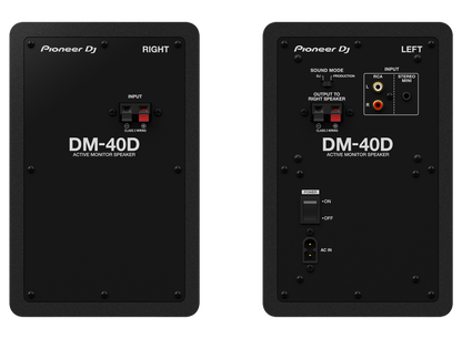 ALPHATHETA DM-40D monitor de estudio - vista de conexiones traseras