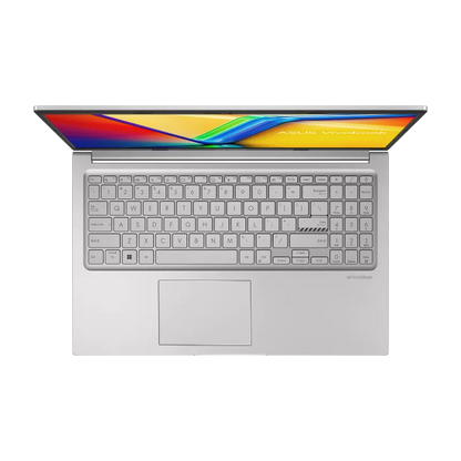 Laptop ASUS F1504VA teclado y touchpad vista superior completa