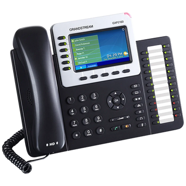 Grandstream GXP2160 Teléfono IP de 6 Líneas, 6 Cuentas SIP, PoE, Gigabit y Pantalla Color de 4.3"