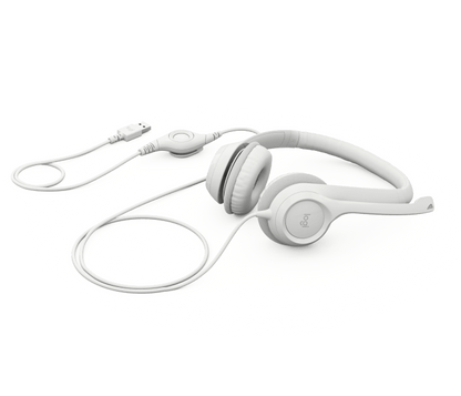 Control en línea del Headset Logitech H390 con botones de volumen y silencio