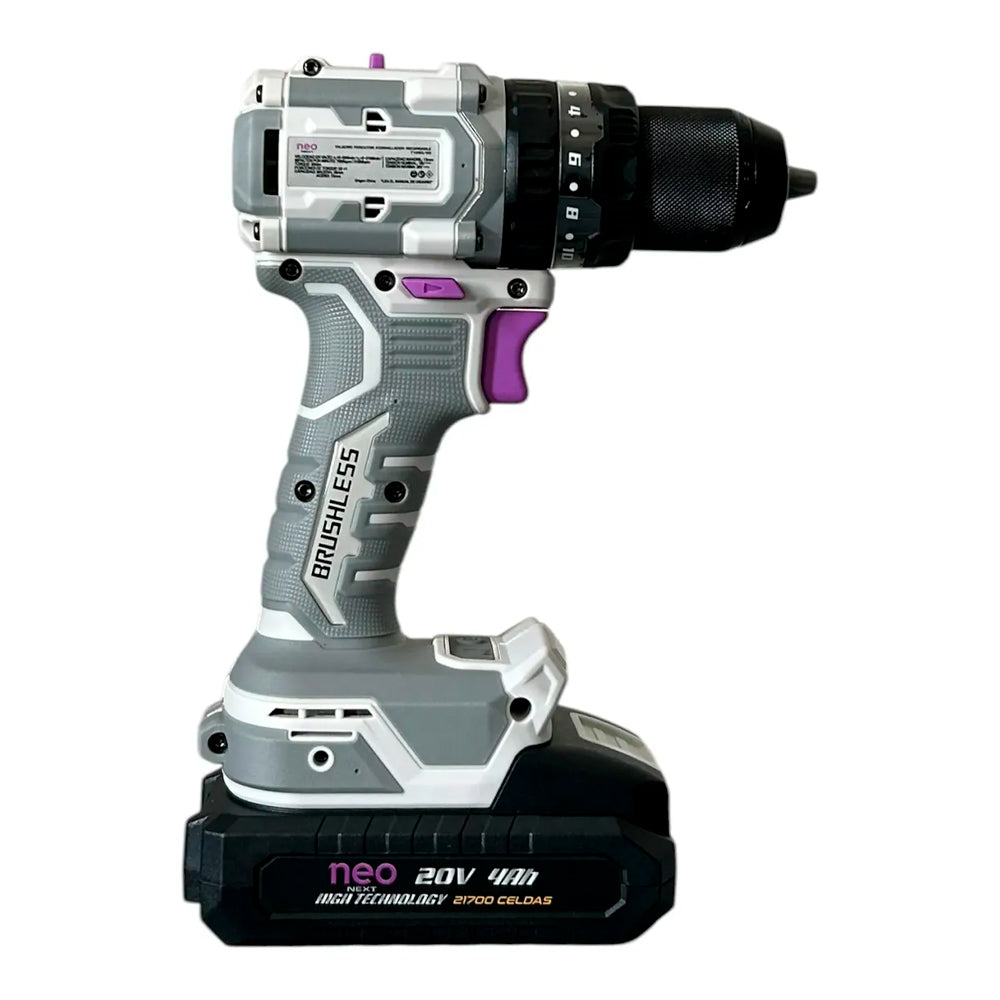 NEO NEXT Taladro Percutor Atornillador Inalámbrico 20 V 4 Ah 13 mm 80 Nm, T1280/20C1-4