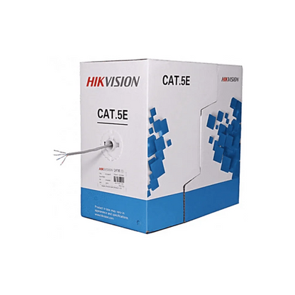 Cable UTP Cat 6 Hikvision DS-1LN6-UE-W(O-STD) | 23AWG | 305 mts | 100% Cobre | UL | Blanco | Uso Red y CCTV