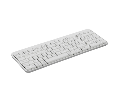 Vista superior del teclado Logitech K250 con logo Logitech