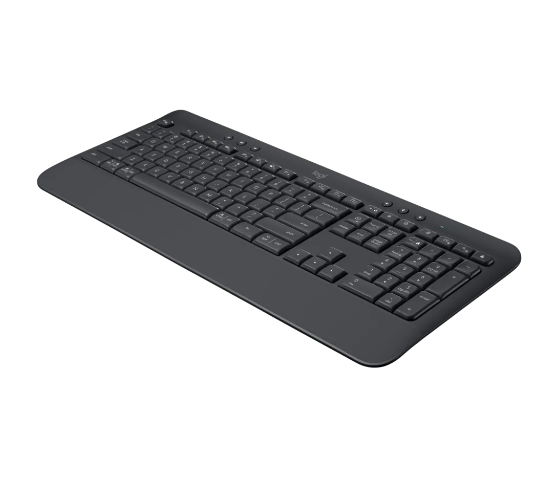 Vista posterior del teclado wireless K650 con compartimento de baterías