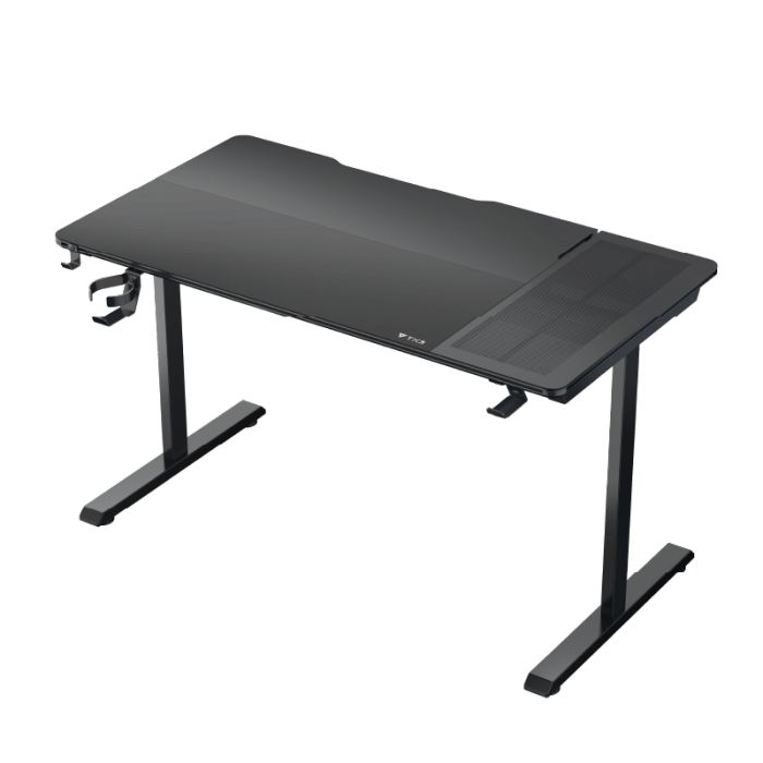 Escritorio gamer ThunderX3 Lab-X Lite vista frontal con superficie de cristal templado