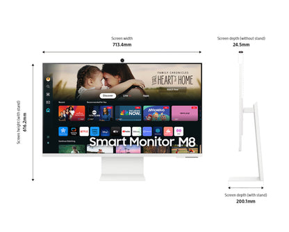 Samsung Smart Monitor M8 M80D 32" 4K UHD VA 60 Hz USB-C LS32DM801UNXZA