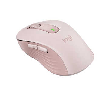 Vista lateral derecha del mouse Logitech M650 mostrando diseño ergonómico y mangos de goma