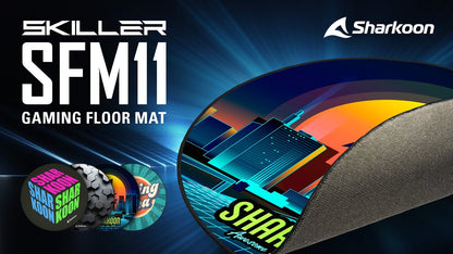 Alfombrilla Sharkoon SFM11 Retro | Para Silla Gamer | Diseño Vintage | Antideslizante | 120cm