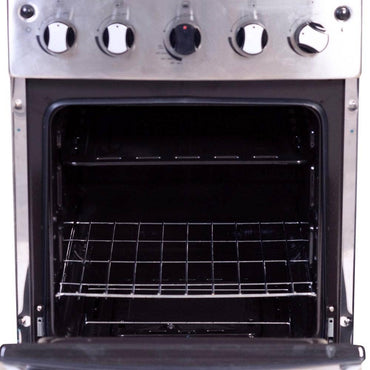GRS Cocina a Gas 20" con 4 Quemadores y Encendido Eléctrico Gris Acero, 20-GL