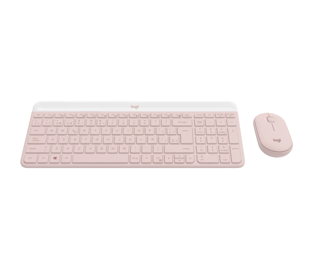 Detalle lateral del teclado Logitech MK470 slim wireless destacando su perfil delgado