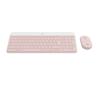 Detalle lateral del teclado Logitech MK470 slim wireless destacando su perfil delgado