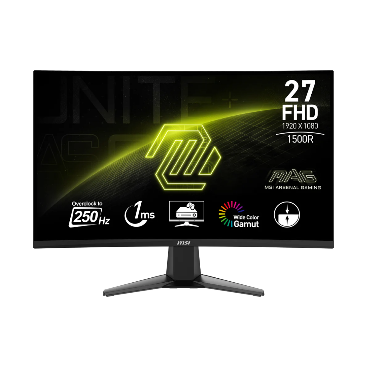 Monitor curvo MSI MAG 276CXF 27 pulgadas vista frontal completa