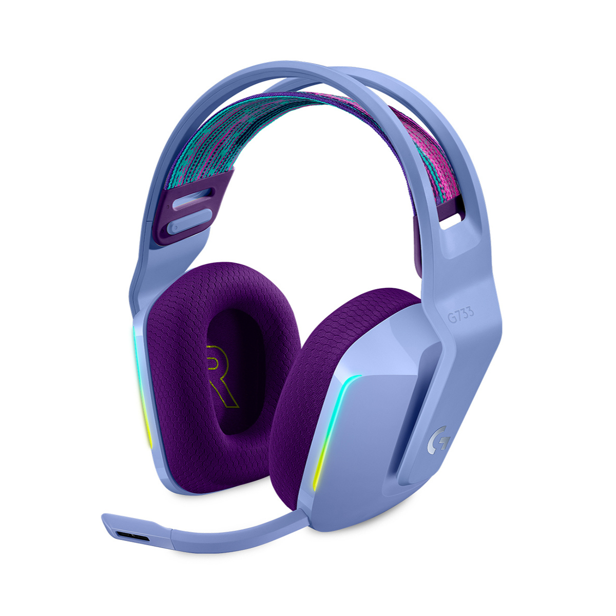 Headset Logitech G733 gaming inalámbrico con iluminación RGB frontal