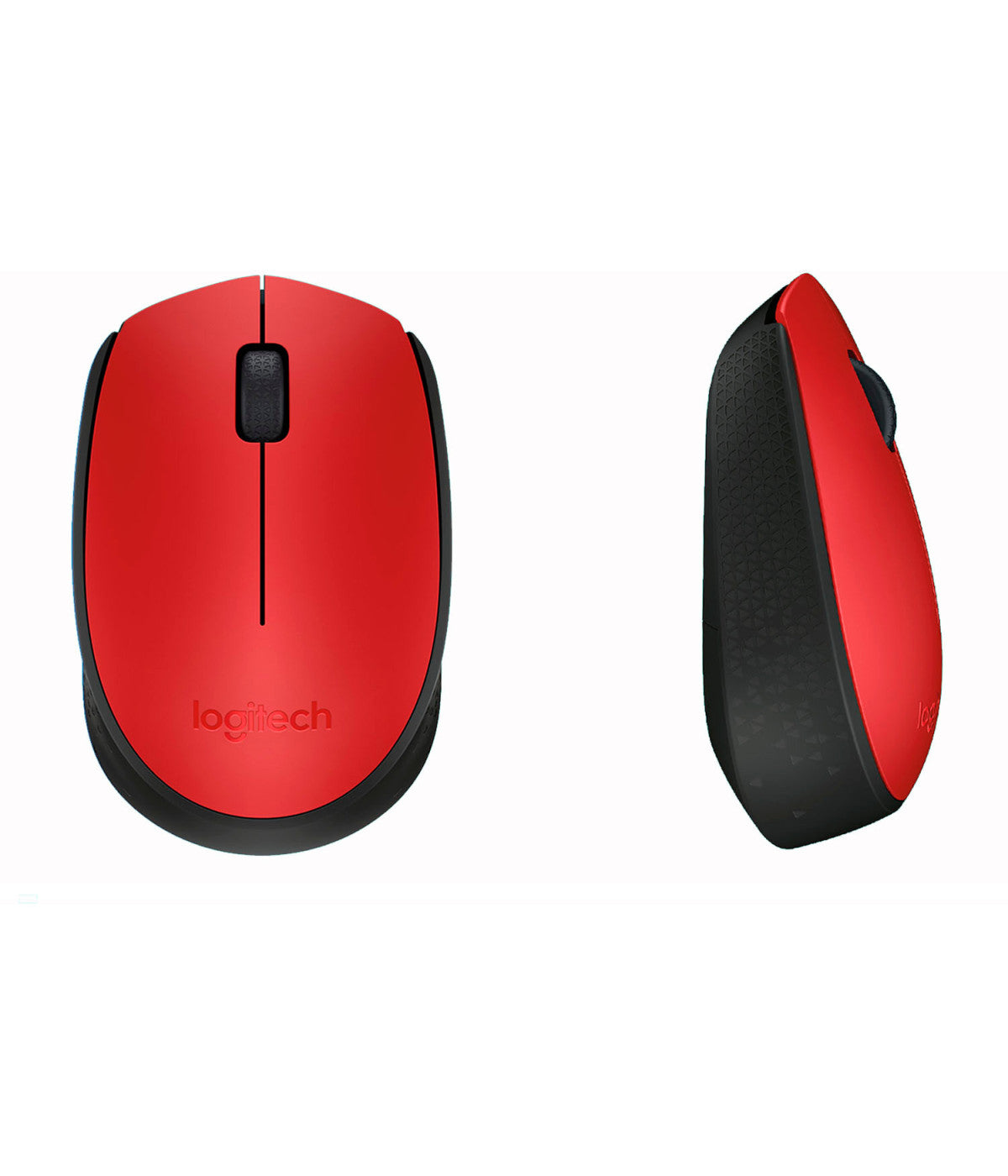 Mouse Logitech M170 vista superior con botones y rueda de desplazamiento