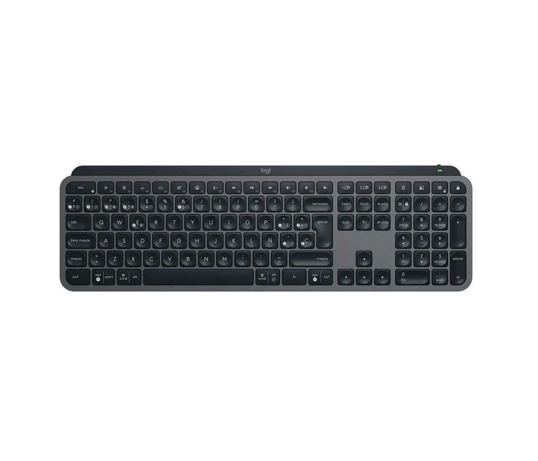 Teclado Logitech MX Keys S inalámbrico con retroiluminación LED vista frontal