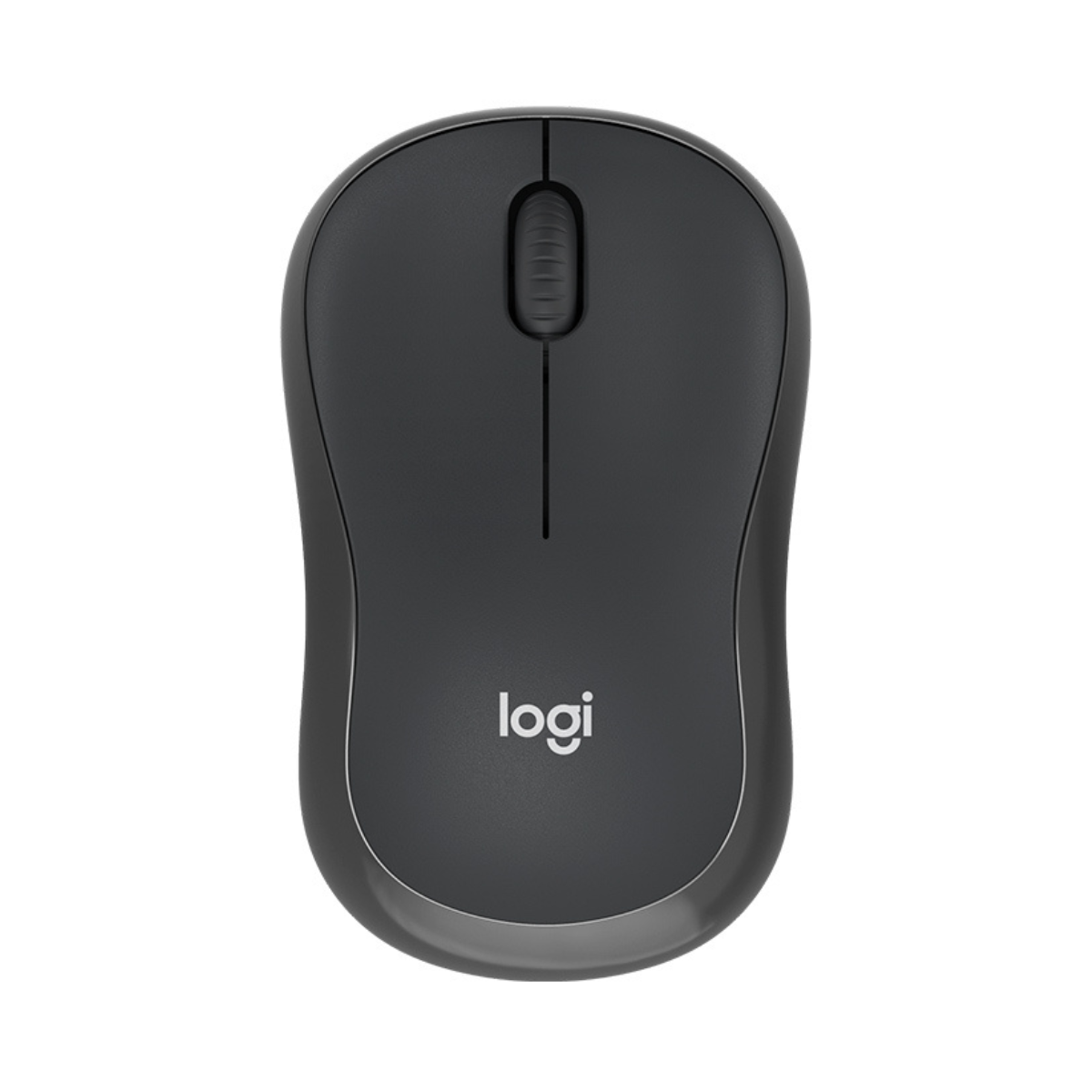 Mouse Logitech M240 inalámbrico color grafito vista frontal con logo