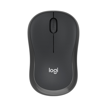 Mouse Logitech M240 inalámbrico color grafito vista frontal con logo