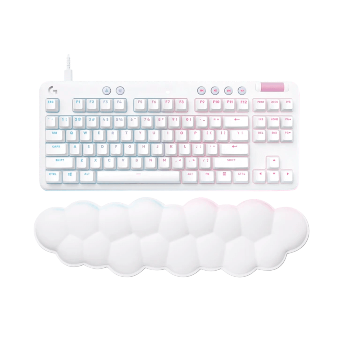 Teclado gaming RGB Logitech G713 mecánico con switches GX vista frontal completa