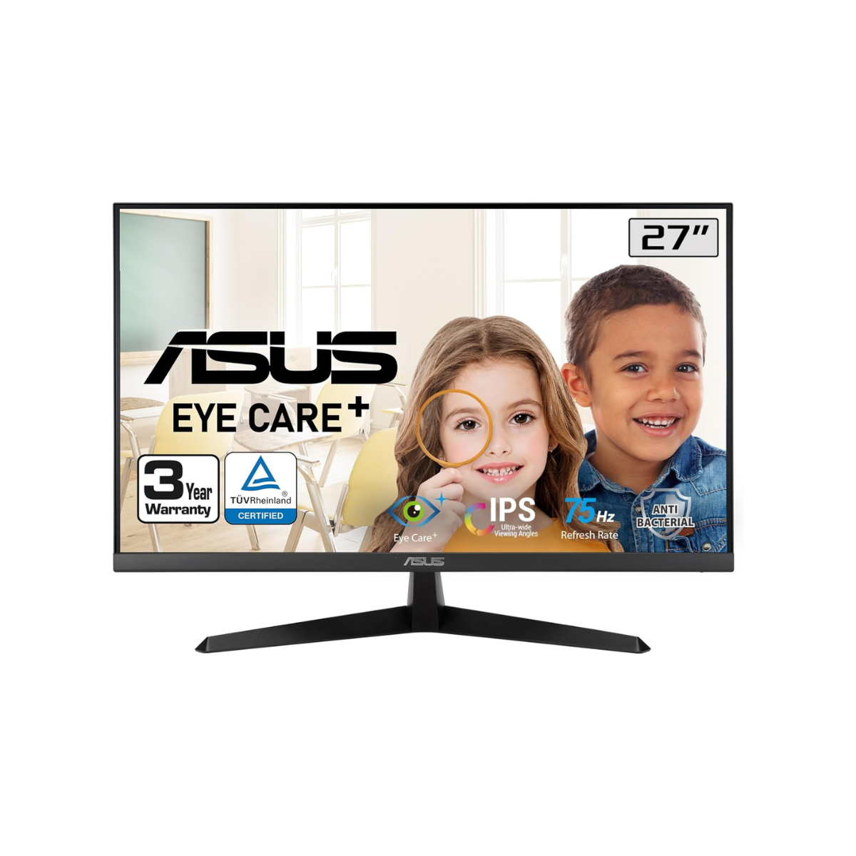 Monitor 27” ASUS VY279HE-W | FHD 1920 x 1080 | 75Hz | 1ms | HDMI | VGA | Eye Care Plus