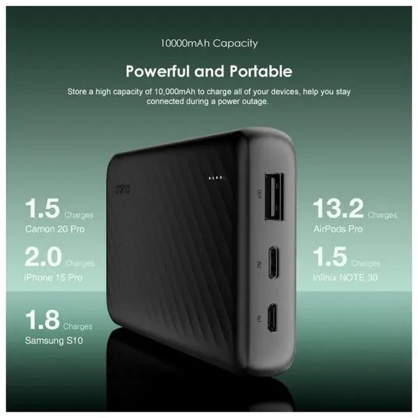 Power Bank Oraimo Slice Link | 10000mAh | 12W | 3 Puertos | OPB-P5101