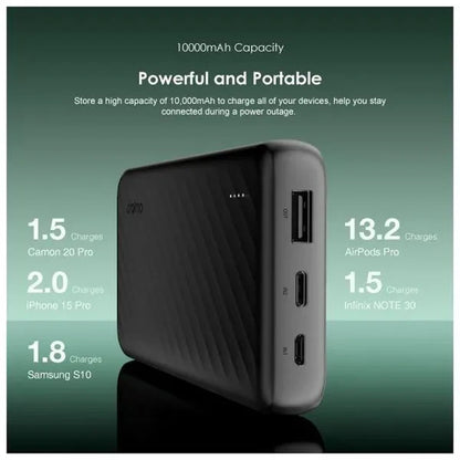 Power Bank Oraimo Slice Link | 10000mAh | 12W | 3 Puertos | OPB-P5101