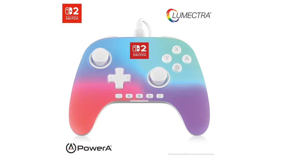 PowerA Control Alámbrico Nintendo Switch 2 Lumectra Blanco, NSGP0524-01