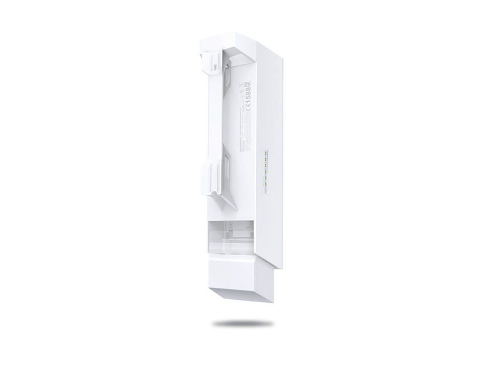 CPE210 TP-Link vista lateral mostrando puertos ethernet y alimentación PoE