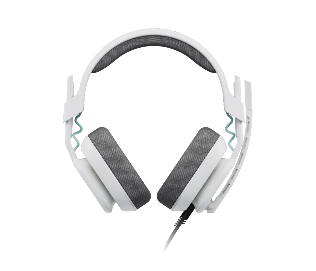 Auriculares Logitech Astro A10 White vista trasera con logo Astro Gaming
