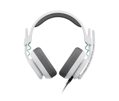 Auriculares Logitech Astro A10 White vista trasera con logo Astro Gaming