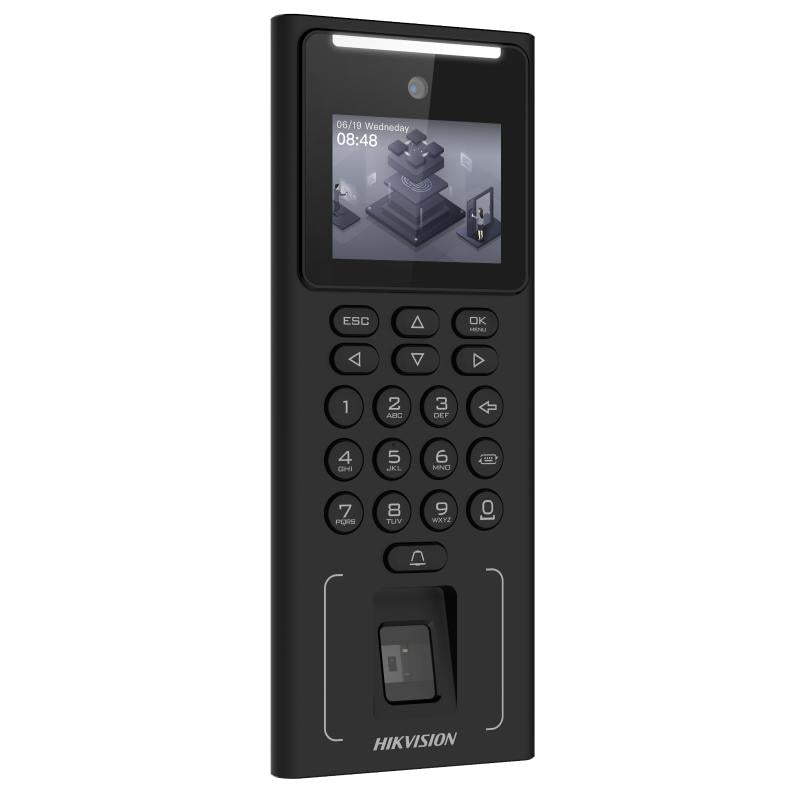 CONTROL DE ACCESO HIKVISION DS-K1T321MFWX | 2.4” LCD Display | 2MP Lens | Reconocimiento Facial y Huella Dactilar