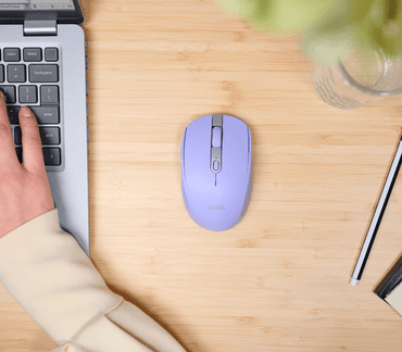 Mouse Trust Ozaa 25384 vista superior con botones silenciosos