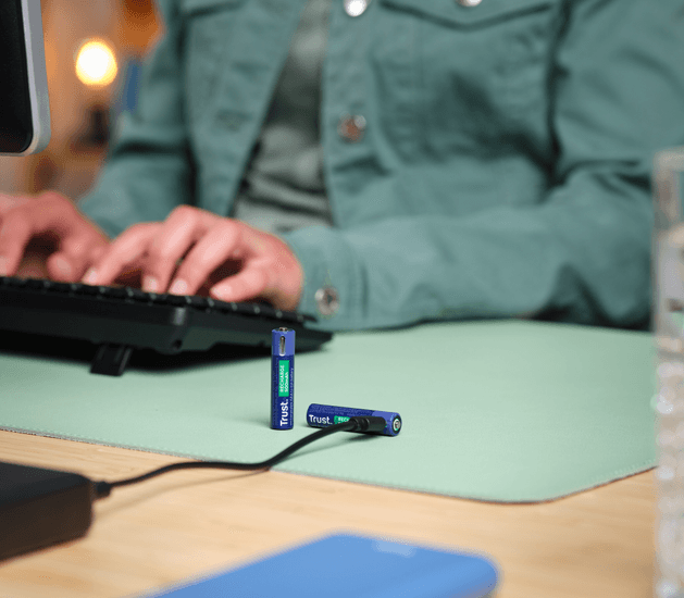 Pilas Trust AAA Recargables USB-C Azul (2-Pack), 25585