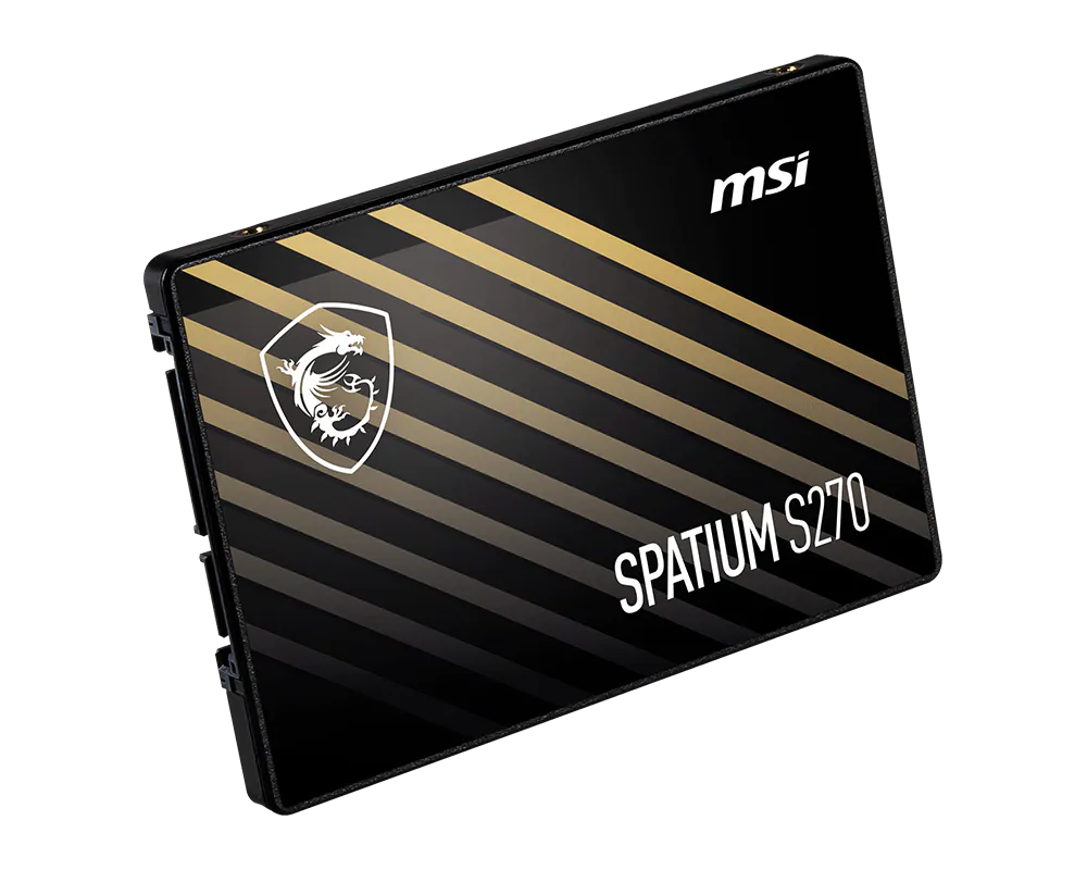 Vista lateral del SSD Interno MSI S270 con dimensiones 2.5 pulgadas