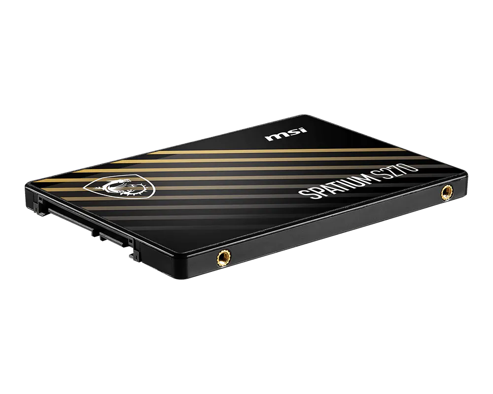 SSD MSI Spatium S270 vista posterior con detalles técnicos impresos